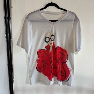 AnyBody White Tee with Red Graphic Design